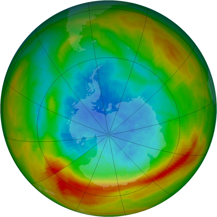 Antarctic ozone map for 20 September 1979